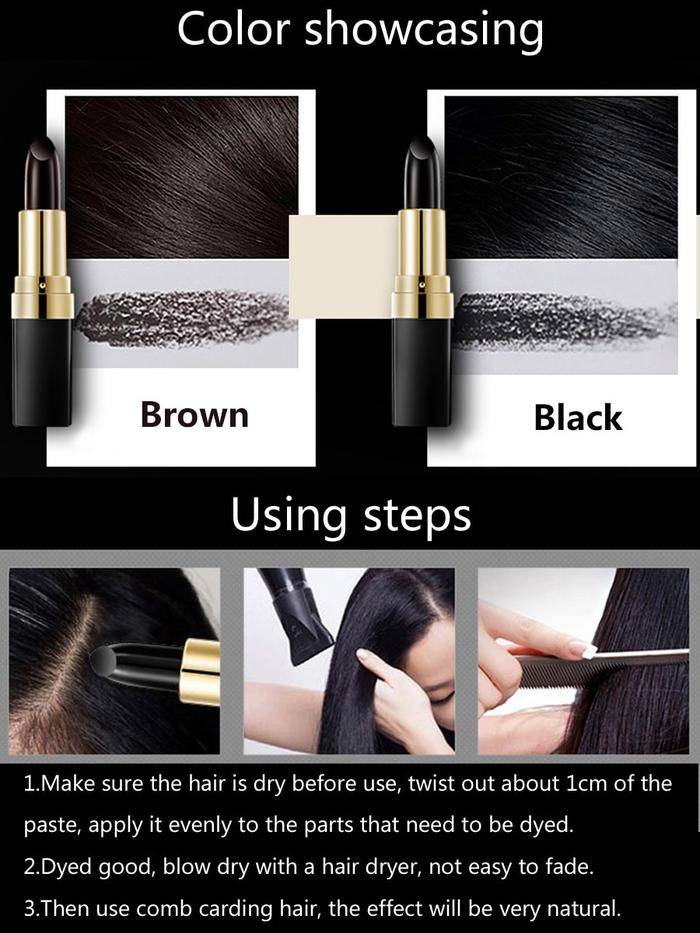Barras de Tinte para Cabello Lai Mei 3.8g para Cobertura Rápida de Canas